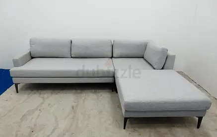 Crate and Barrel Andes light grey lshape sofa