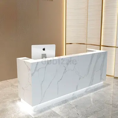 Modern Marble-Finish  Reception Desk