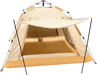 Pop Up 4 persons Camping Tent-Double Layered D210 Polyester with Anti-UV Coating, Dust and Wind Proo
