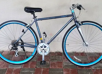 My geared commuter bike – 700c with blue rims, good condition