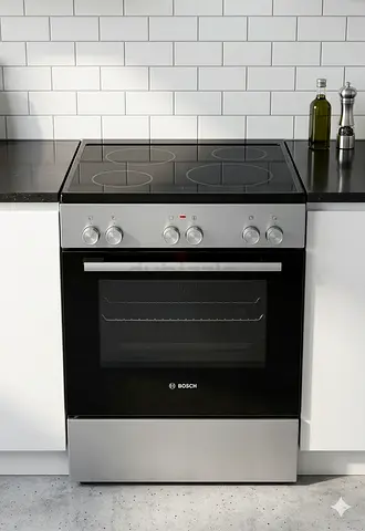 Bosch latest model electric ceramic 4 hobs stove oven fan cooking range 60cm by vbn