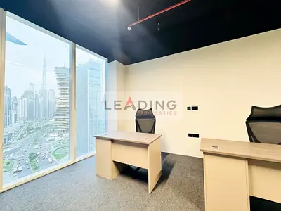 Spacious Office Burj khalifa View |Prime Location | Fitted & Furnished Office | Close to Metro Stat