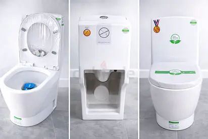 New Ceramic Dual-Flush Toilet — White, Water-Saving