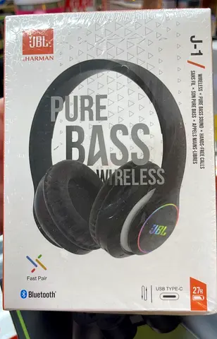 JBL J-1 Pure Bass Wireless Headphones (Bluetooth, USB-C)
