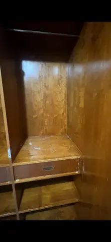 Solid wooden wardrobe / armoire with shelves and drawer