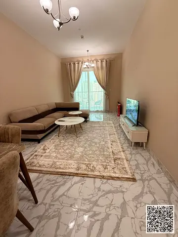 شقه فاخره غرفه وصاله مع بلكونه باطلاله مفتوحه.عجمان الراشديه 3.مفروش بالكامل للإيجار الشهري✨الإيجار يشمل الفواتير والإنترنت وموقف