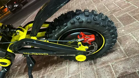 My yellow electric mountain bike with digital display