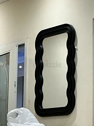 Stylish Wavy Black Wall Mirror