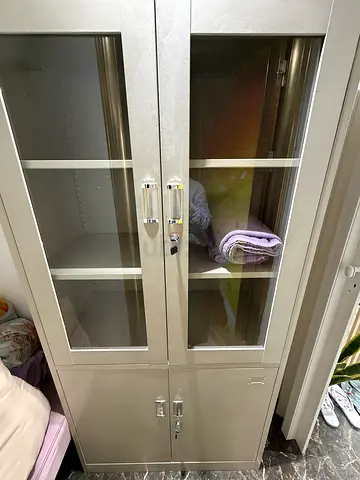 Four doors Steel Cabinet with Glass for Office like new 99%