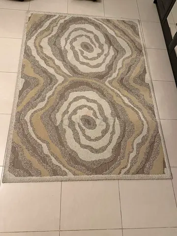 Neutral Beige Abstract Rug (120x170cm) - Good Condition