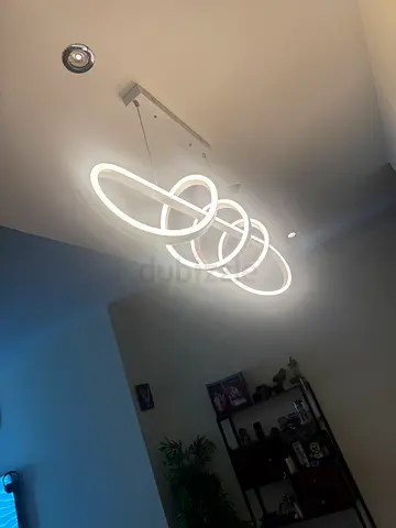 Modern LED Spiral Pendant Light - Used, Working with inbuilt Fans