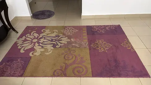 Purple patchwork floral area rug (150x230cm) - good condition - Merinos