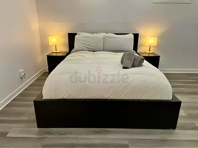 IKEA Queen Black MALM bed frame with IKEA Mattress