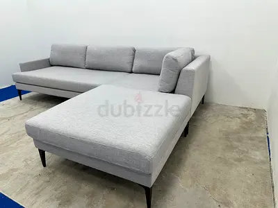 Excellent condition west elm sofa with footstool