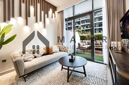 Furnished 1BR | Low Floor & Huge Terrace | Utilities Included | Azizi Riviera 26