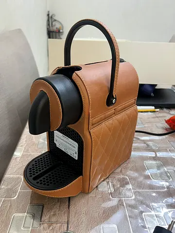 NEED TO SELL ASAP | Luxury Bespoke Nespresso Set – Quilted Leather  Glassware Included. NEGOTIABLE