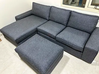 Contemporary Fabric Sofa Set – Minimal design with soft cushions and strong structure, best for apa