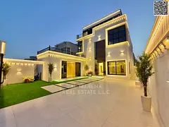 Luxury villa for sale in Al Rawda, spacious area and high-end finishes, price includes electricity,