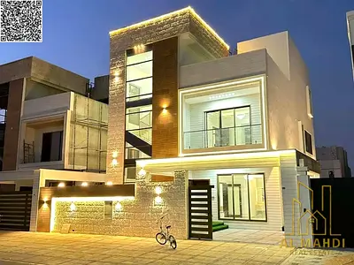 🏡 فيلا للبيع في الباهية عجمان | 🛏️ 6 غرف ماستر | أرضي + أول + 🌅 روف | 💰 مقدم أقل من 10% | موقع مميز