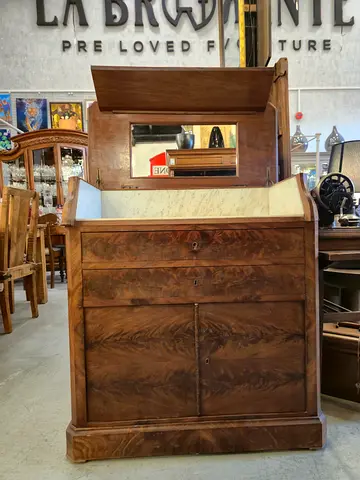 19th Century Burlwood Vanity
