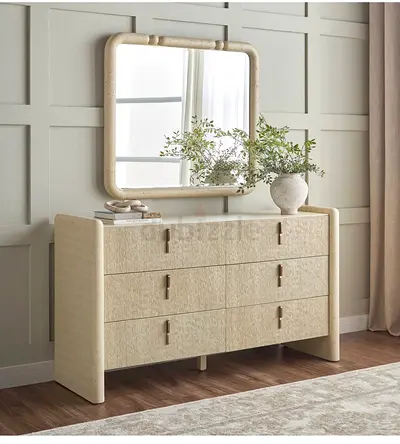 Bedroom 6 drawer dresser with mirror
