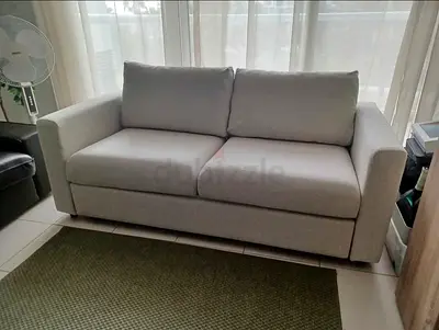 Light grey 2-seater fabric sofa - good condition