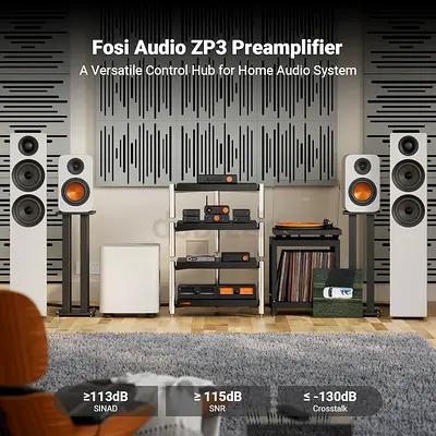 Fosi Audio ZP3 Balanced Preamp for Home Audio