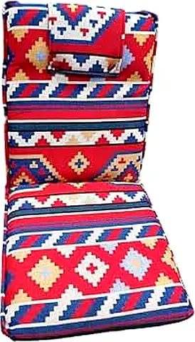 GO2CAMPS Adjustable Camping Floor Chair - Padded Lazy Chair With Back Support for Meditation, Arabic