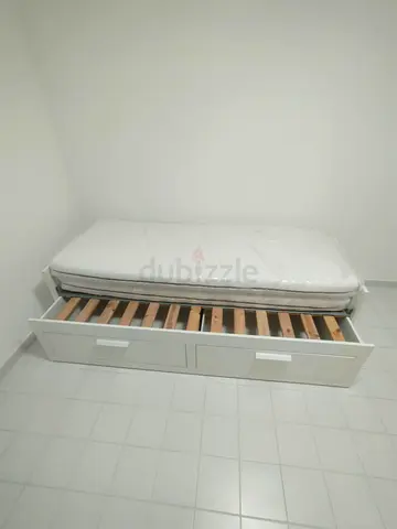 Ikea brimness Day bed frame with 2 big storage drawers underneath and with 2 Ikea mattresses