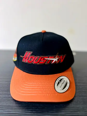Houston Snapback Cap - Black  Orange