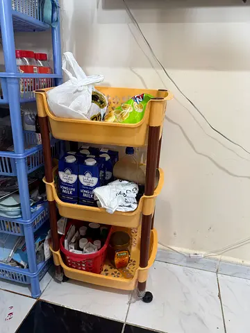 Spacious racks and shelves trolly