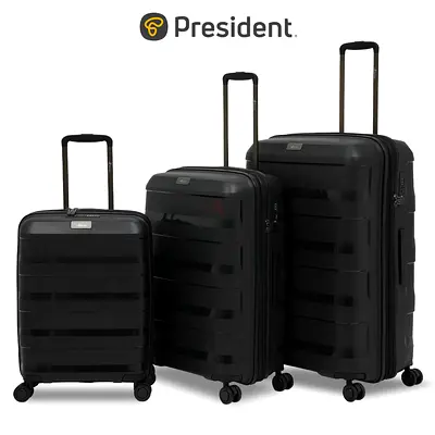 EMCORA 3 Pcs Polypropylene Luggage Set Hard Shell Suitcase TSA Lock 360 Spinner Wheels TravelTrolley