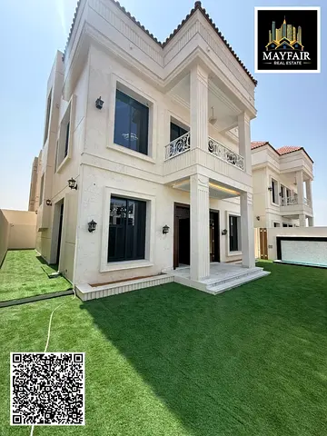 Luxury villa for sale, including registration and ownership fees, near Azha complex. It features a modern design, high-end finishes and spacious space