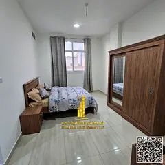 Luxury one-bedroom apartment with a balcony and open views. Ajman Corniche. Fully furnished for mont