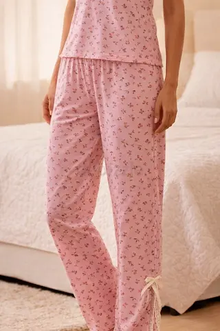 Comfortable Pink Floral Pajama Set