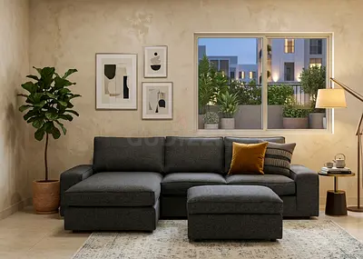 Relaxing Corner Sofa Set – Deep seating with chaise lounge for ultimate relaxation.