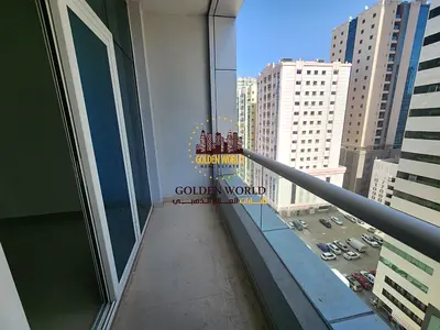 1-bedroom apartment with living room in Al Taawun, master room, 2 bathrooms, built-in storage, balcony with open view, parking 2500–3000 AED, free gym