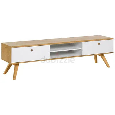 Scandinavian TV Unit (Oak  White) - Good Condition