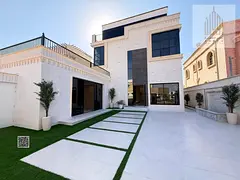 Modern villa for sale in Al Rawda, Ajman. First occupancy. Contemporary design with a roof terrace a