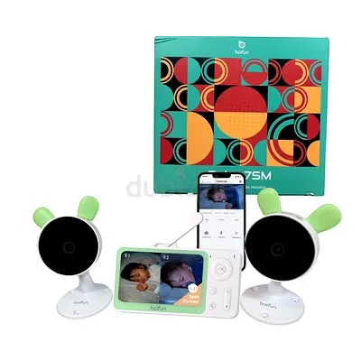 BOIFUN Baby Monitor, 1080P WiFi Baby Camera via Screen and App Control, Video Recording, Playback, N