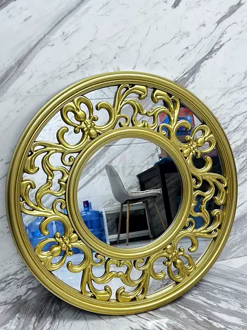 Round Ornate Gold Decorative Wall Mirror