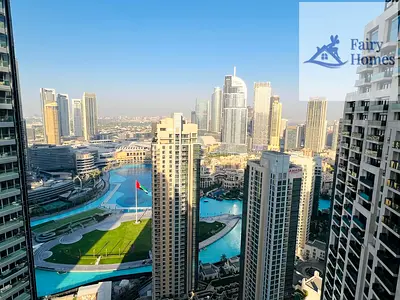 شقة مفروشة من 3 غرف نوم | الفصل الأول | إطلالات على برج خليفة والنافورة