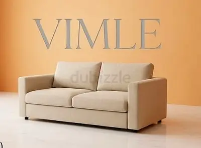 Beige IKEA VIMLE 2-seater sofa — bed