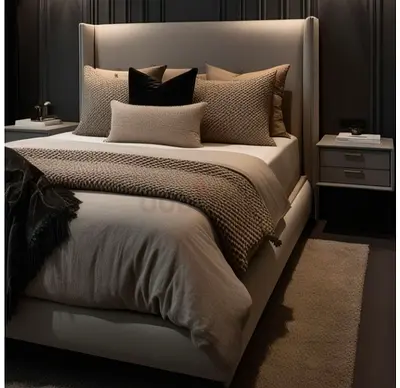 Light gray 160*200 queen size Bed