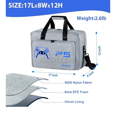 Carrying Case for PS5/PS5 Pro/PS5 Slim, Upgrade Protective Travel Bag for PS5 Disc/Digital Edition,