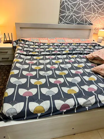 King size bed and tables