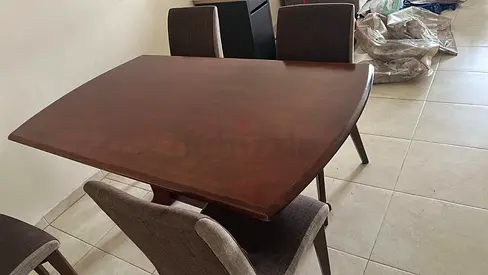 Solid Wood Dining Table with Chairs