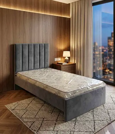 Brand new Grey single size bed including medical mattress good Quality single bed