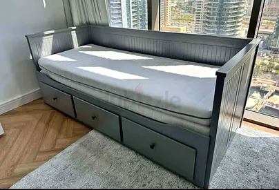 IKEA Hamnes daybed with 3 big storage drawers and 2 IKEA mattresses