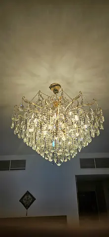 Large Crystal Chandelier - Elegant Ceiling Light Fixture